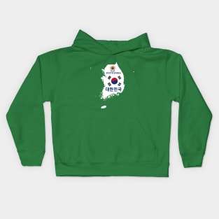 South Korea flag & map Kids Hoodie